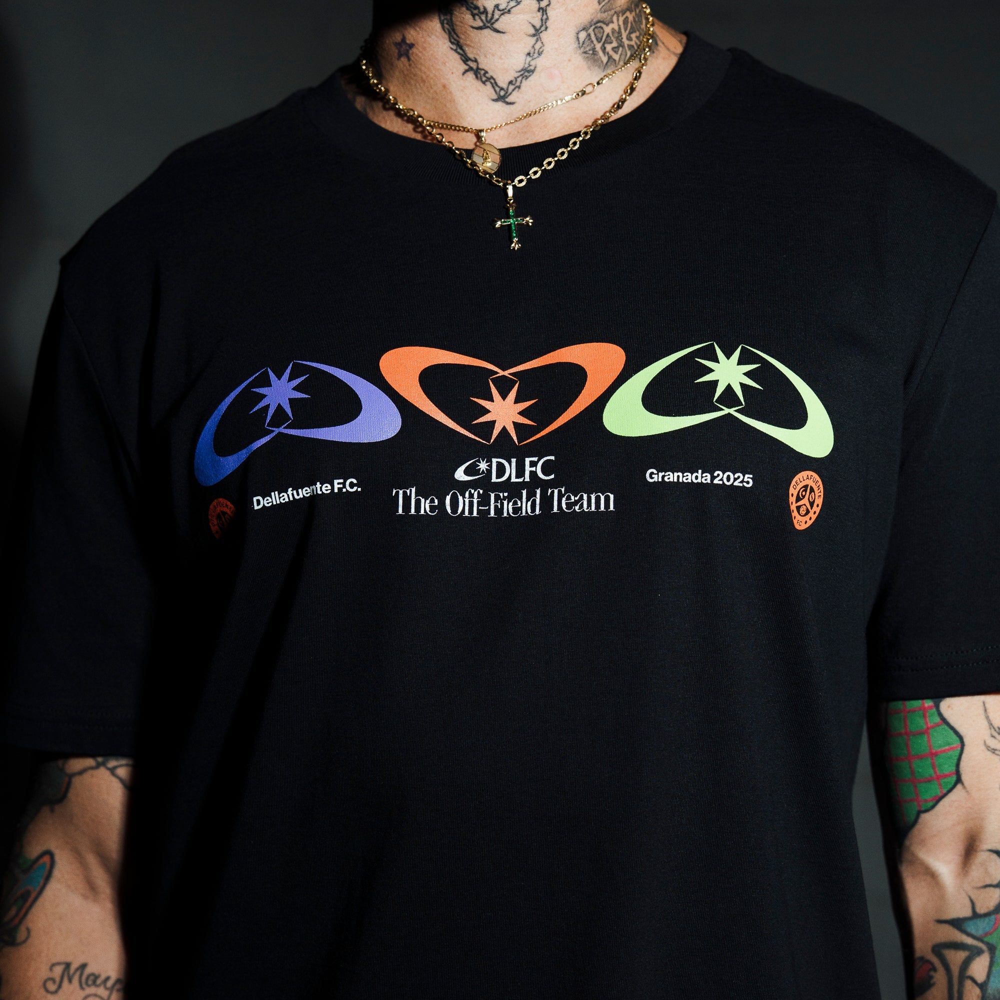 DLFC Hearts Tee Black - Dellafuente F.C.