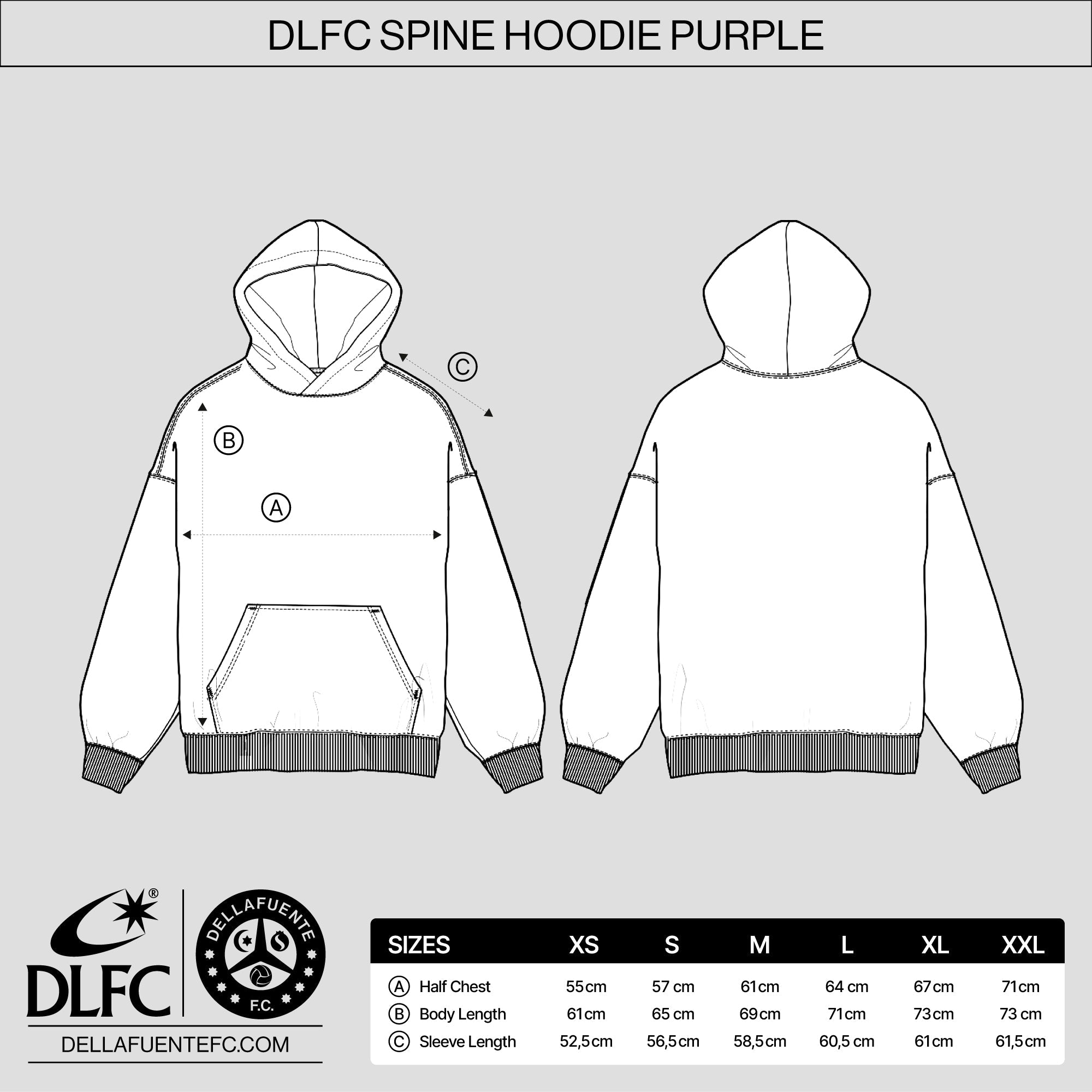 DLFC Spine Hoodie Purple - Dellafuente F.C.